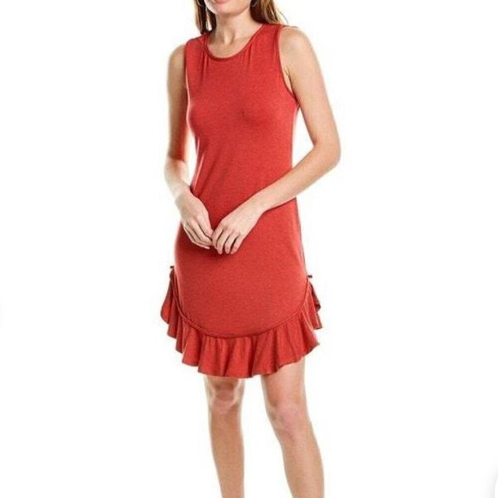NWT Max Studio Terracotta Sleeveless Ruffled Hem Midi Dress, Size Small